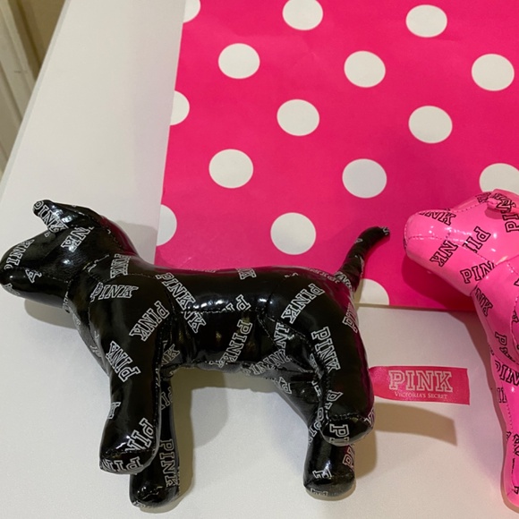 2 Pink and Black pleather dogs stuffed - Picture 7 of 8